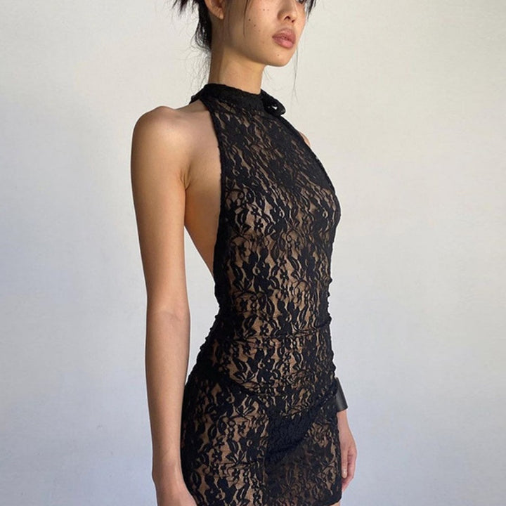Seductive Lace Halter Mini Lingerie