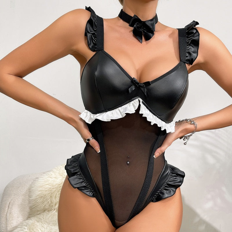 Seductive Ruffle Sheer Bodysuit