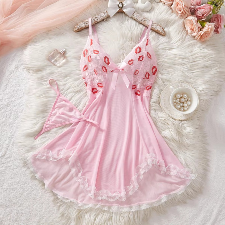 Lips Print Babydoll