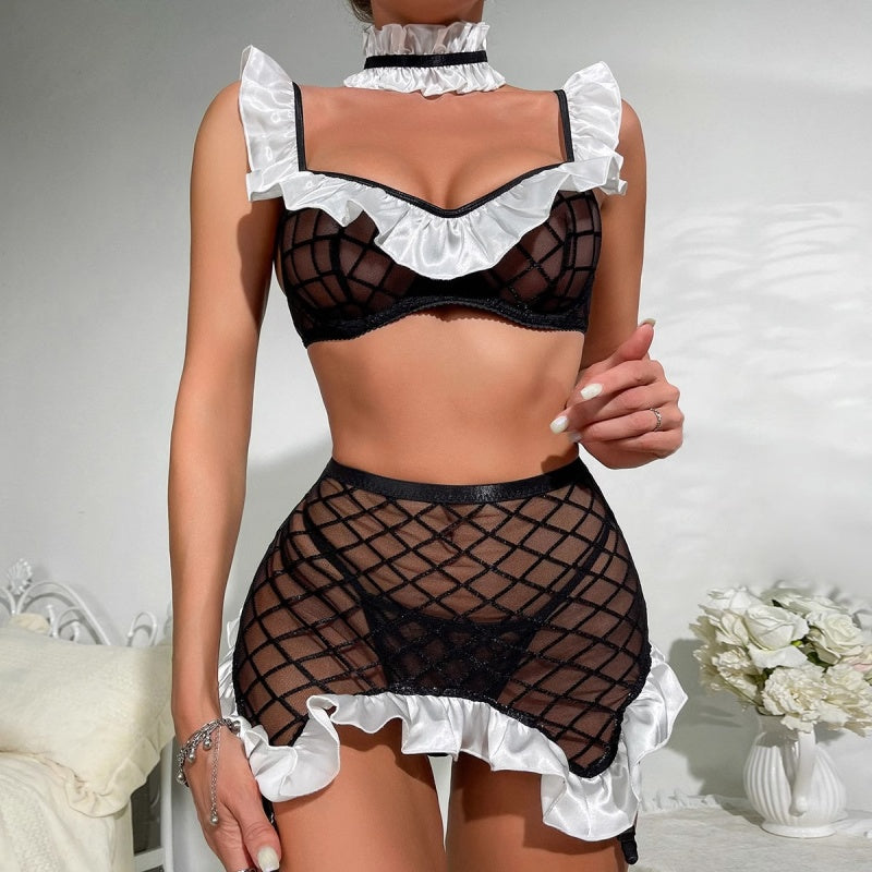 Ruffle Mesh Mini Skirt Lingerie