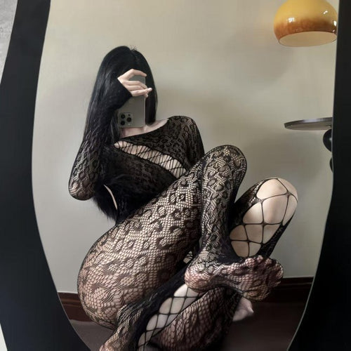 Alluring Black Lace Bodysuit