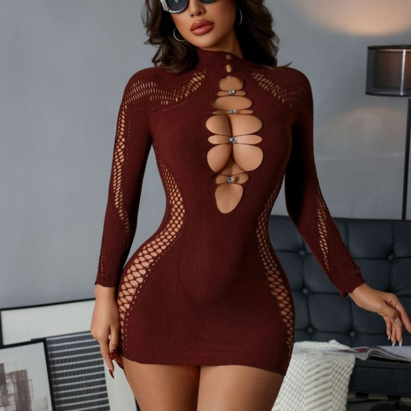 Rhinestone Cutout Dress