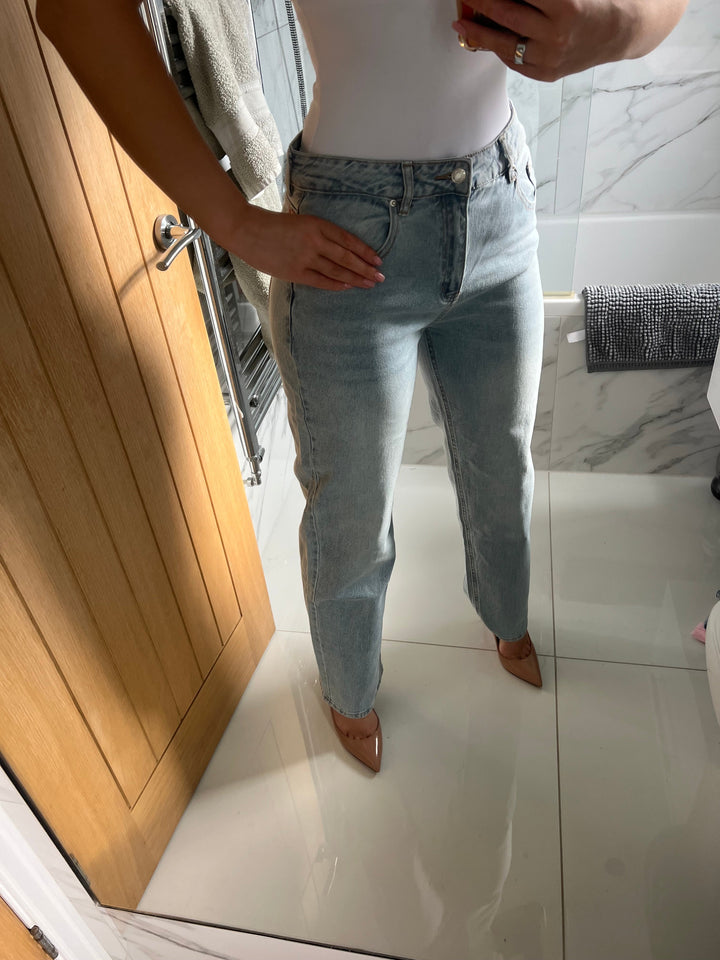 Party In The Back Jeans (Acid Wash Blue/Silver)