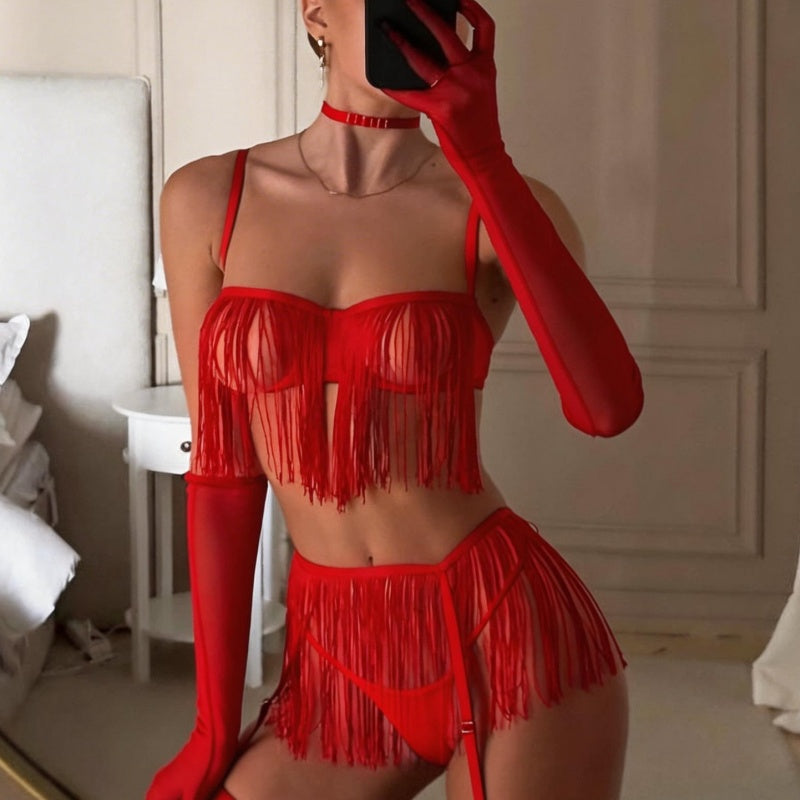 Fringe Sheer Garter Lingerie