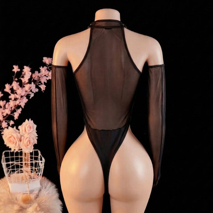 High Neck Sheer Glove Bodysuit