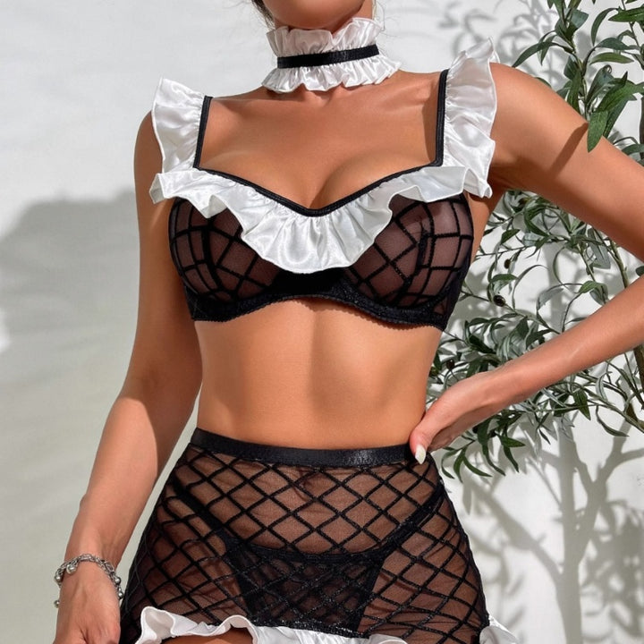 Ruffle Mesh Mini Skirt Lingerie