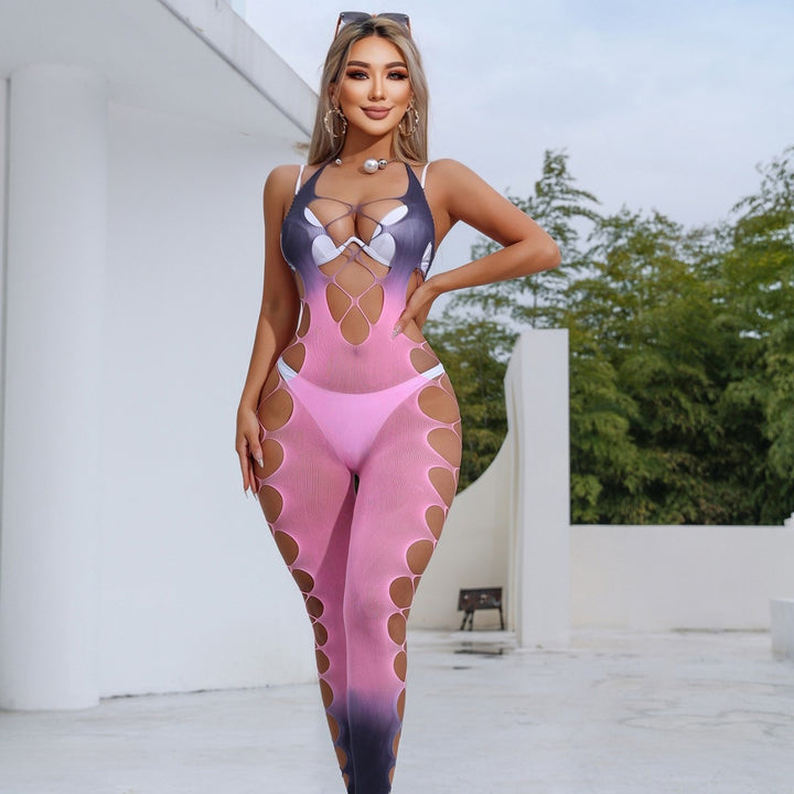 Cutout Mesh Jumpsuit With Modern Detail