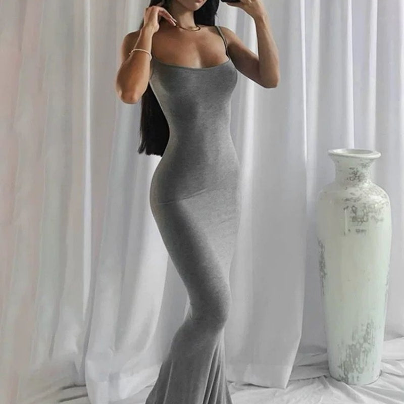 Sculpted Elegance Bodycon Maxi Dress