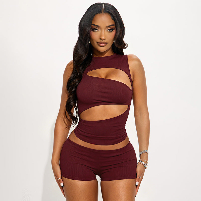 Asymmetric Cut Out Two Piece Set