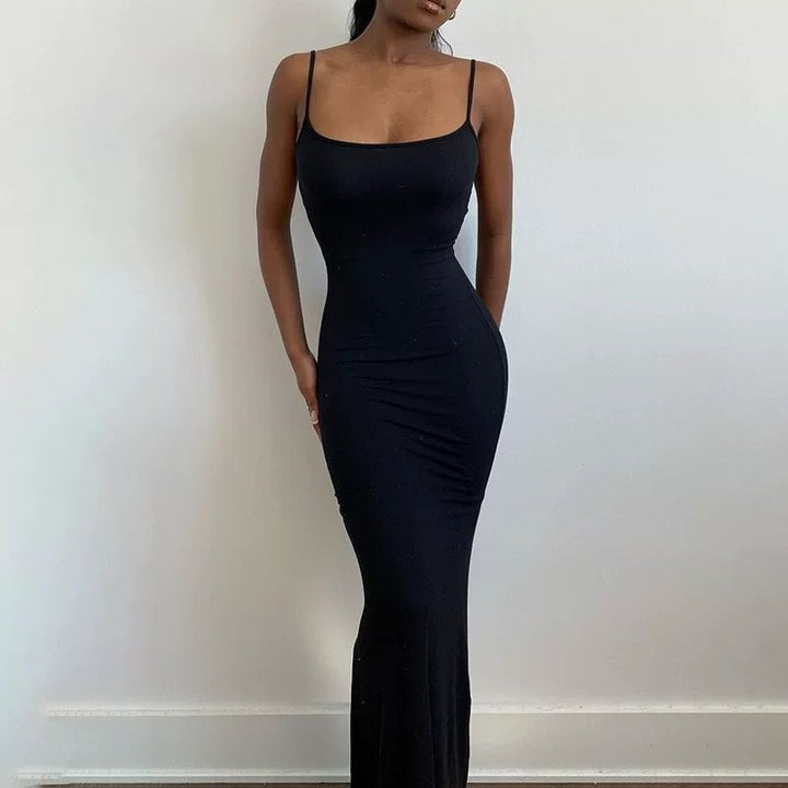 Sculpted Elegance Bodycon Maxi Dress