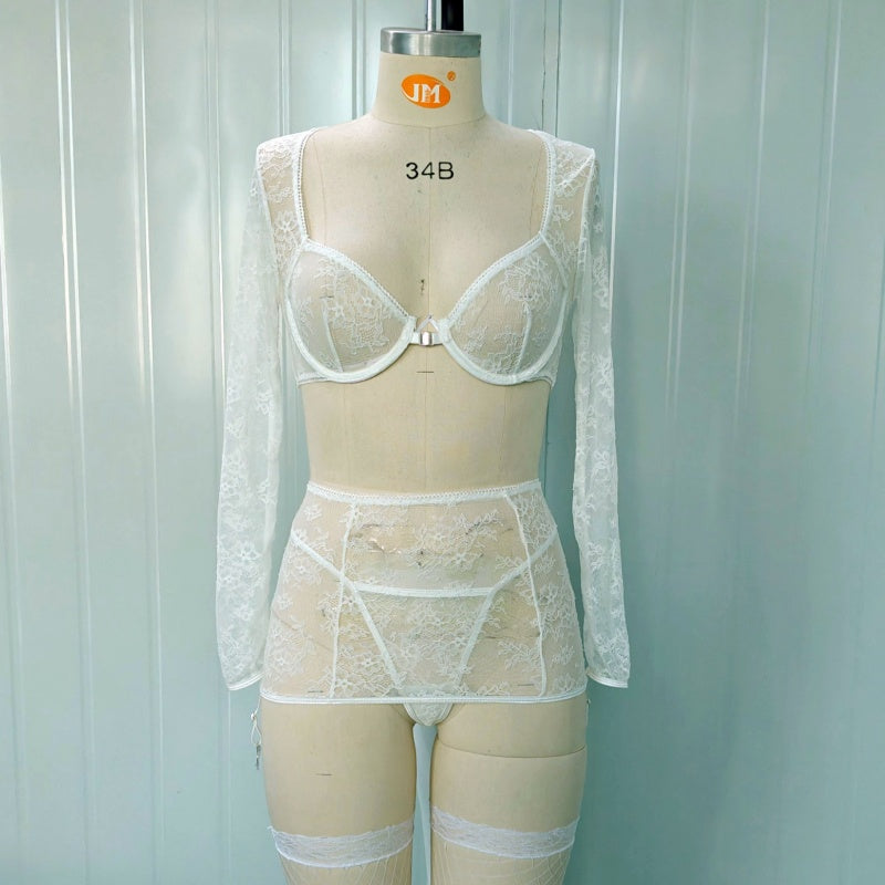 Seductive Lace Long Sleeve Lingerie