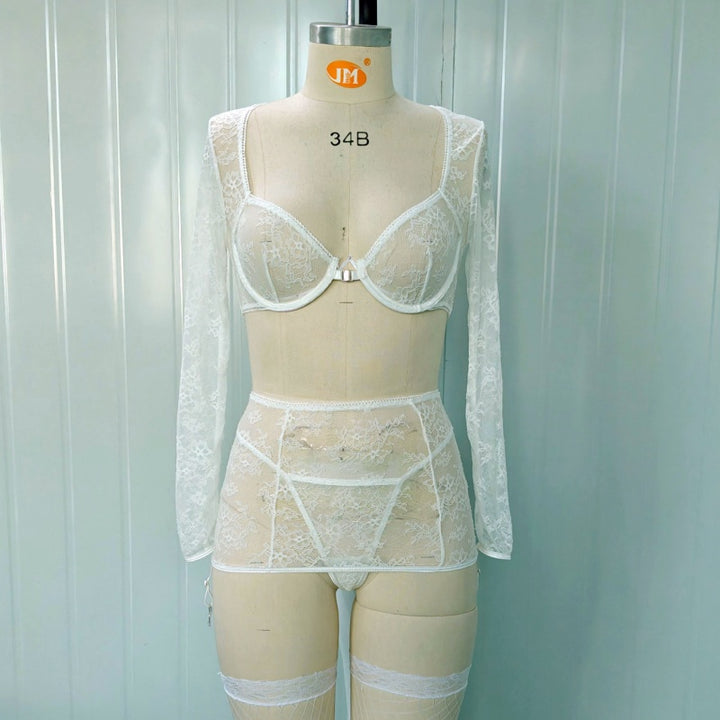 Seductive Lace Long Sleeve Lingerie
