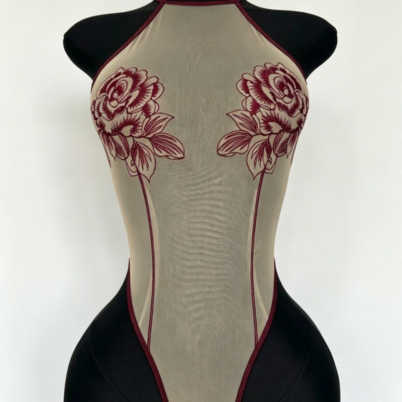 Seductive Rose Sheer Bodysuit