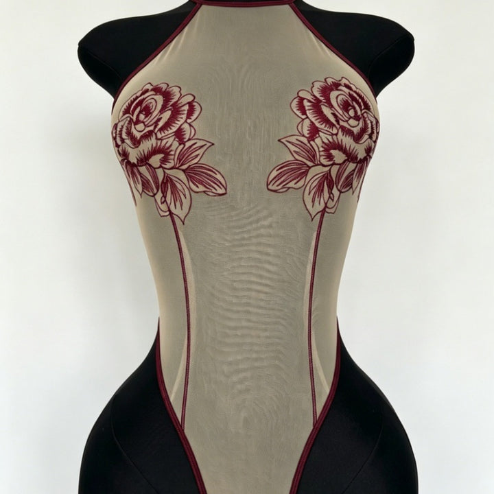 Seductive Rose Sheer Bodysuit