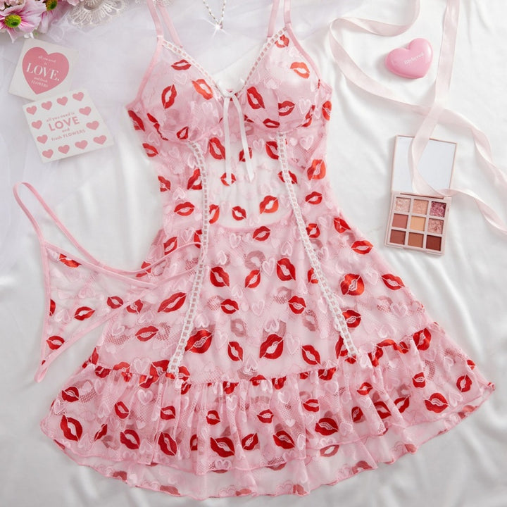 Lips Print Babydoll