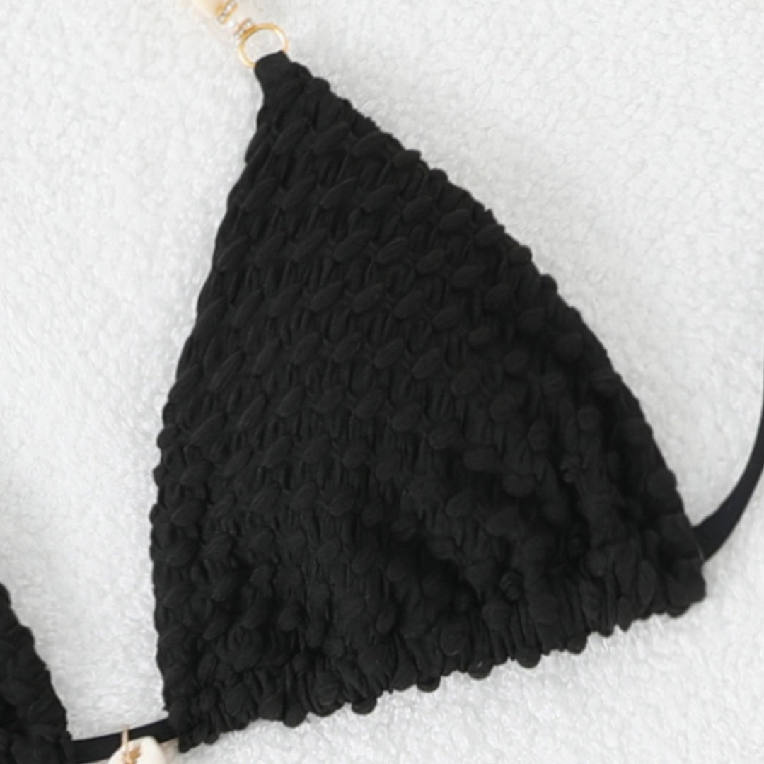Textured Triangle Bikini Set
