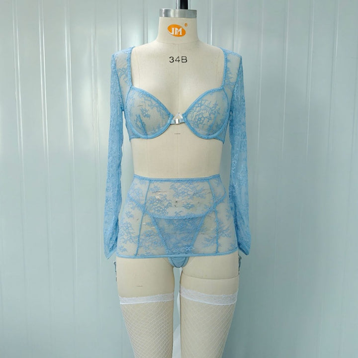 Seductive Lace Long Sleeve Lingerie