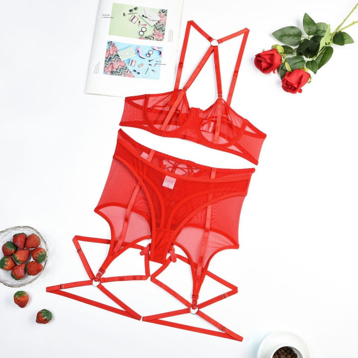 Strappy Sheer Mesh Garter