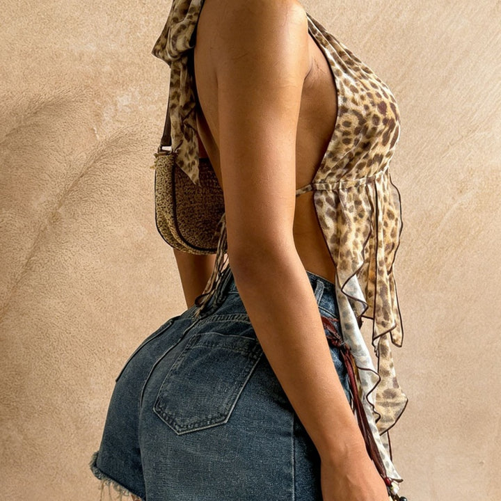 Bold Leopard Print Halter Top