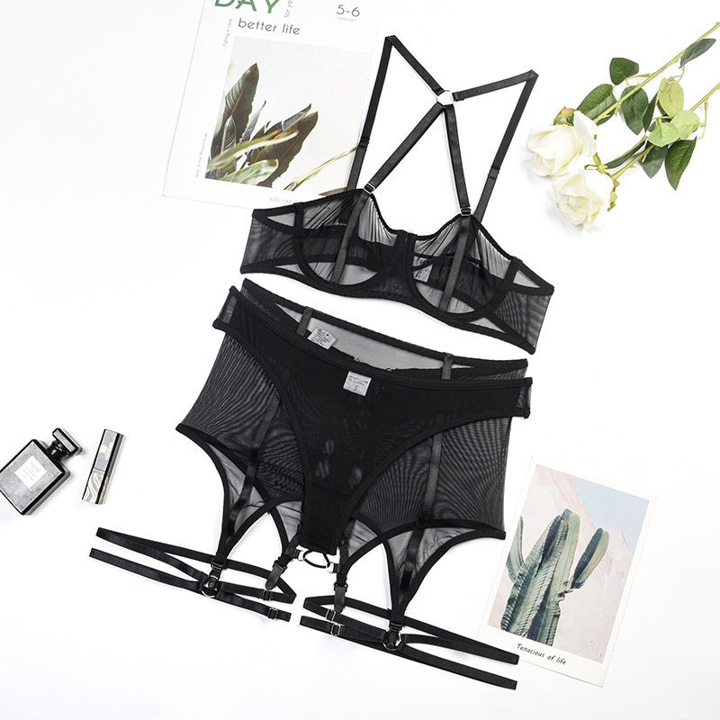 Strappy Sheer Mesh Garter