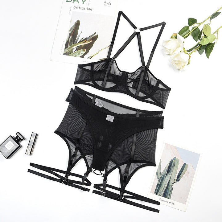 Strappy Sheer Mesh Garter