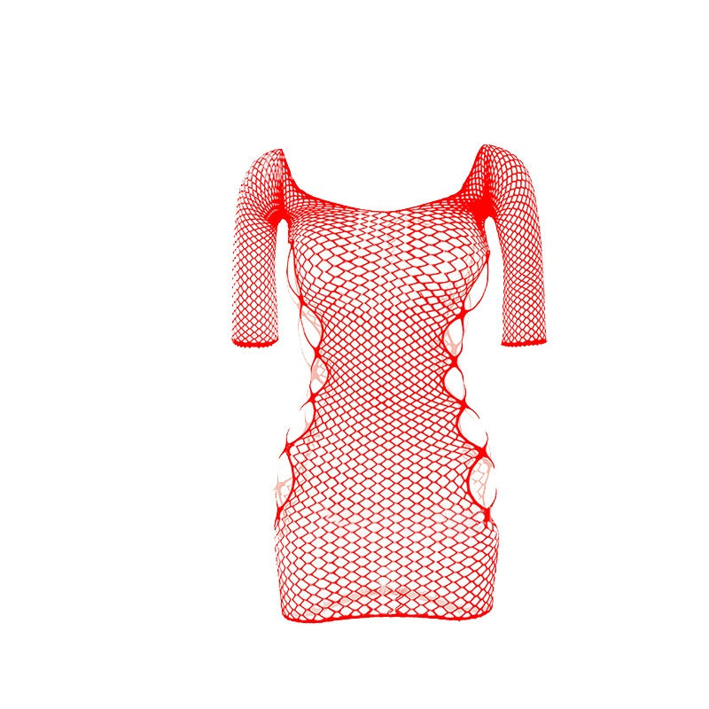 Fishnet Cutout Mini Dress