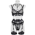 Seductive Floral Lace Garter Lingerie