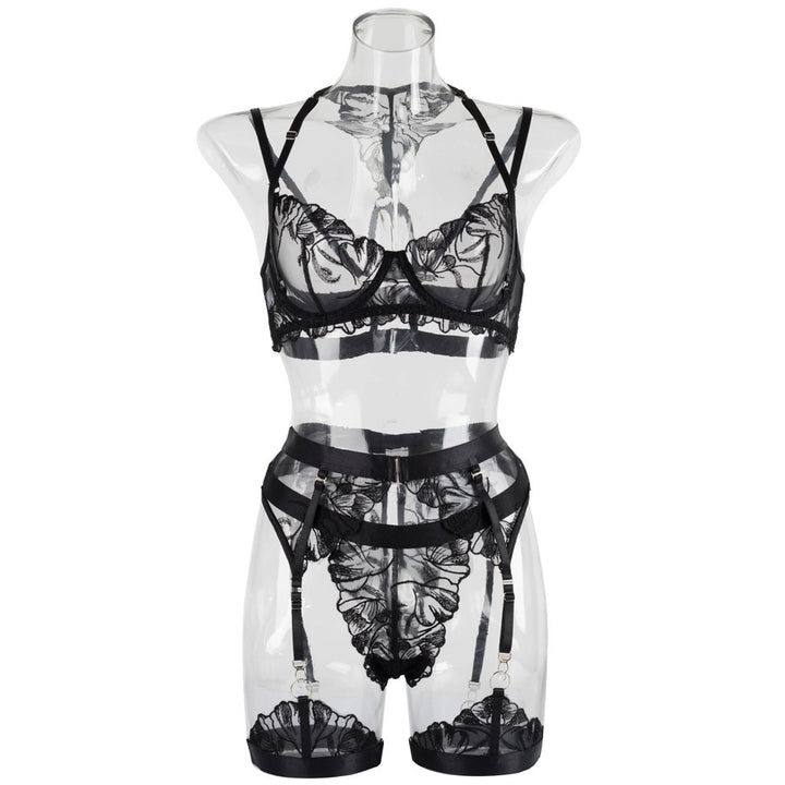 Seductive Floral Lace Garter Lingerie