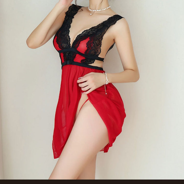 Seductive Lace Deep V Lingerie