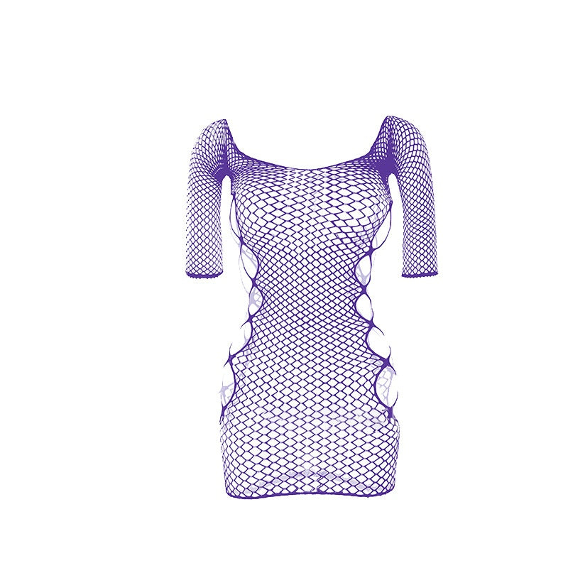 Fishnet Cutout Mini Dress