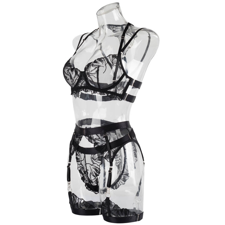 Seductive Floral Lace Garter Lingerie