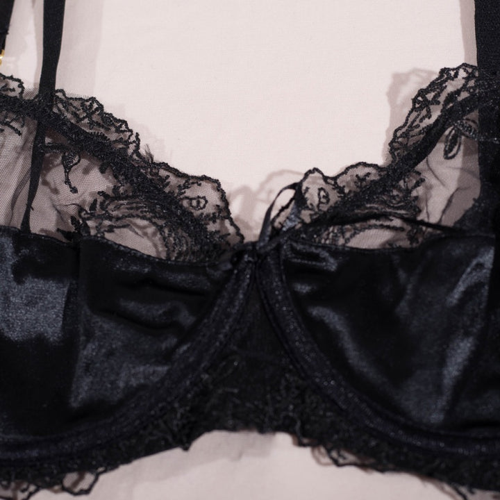 Satin Lace Underwire Lingerie