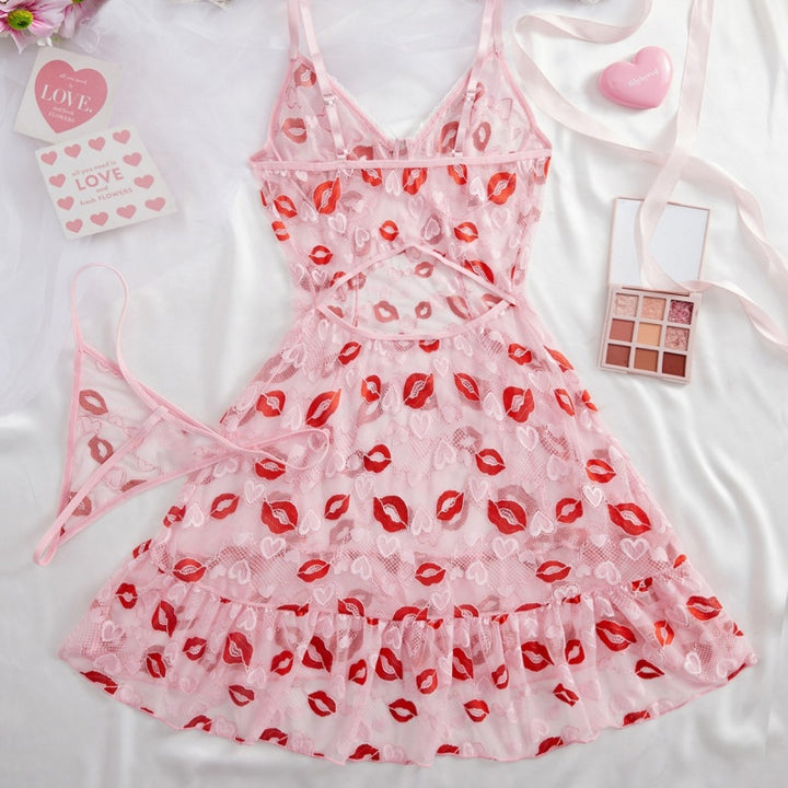 Lips Print Babydoll