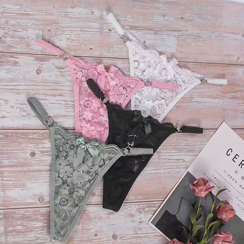 Rhinestone Lace Thong