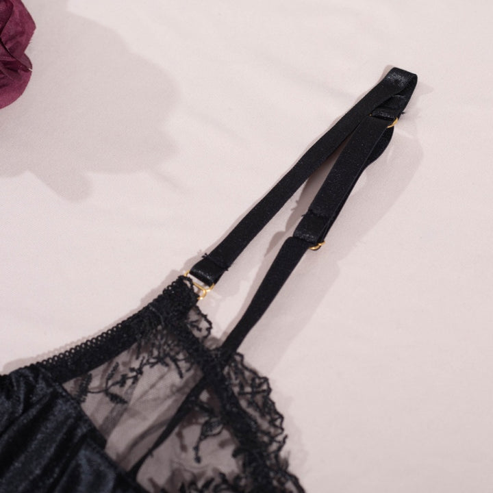 Satin Lace Underwire Lingerie