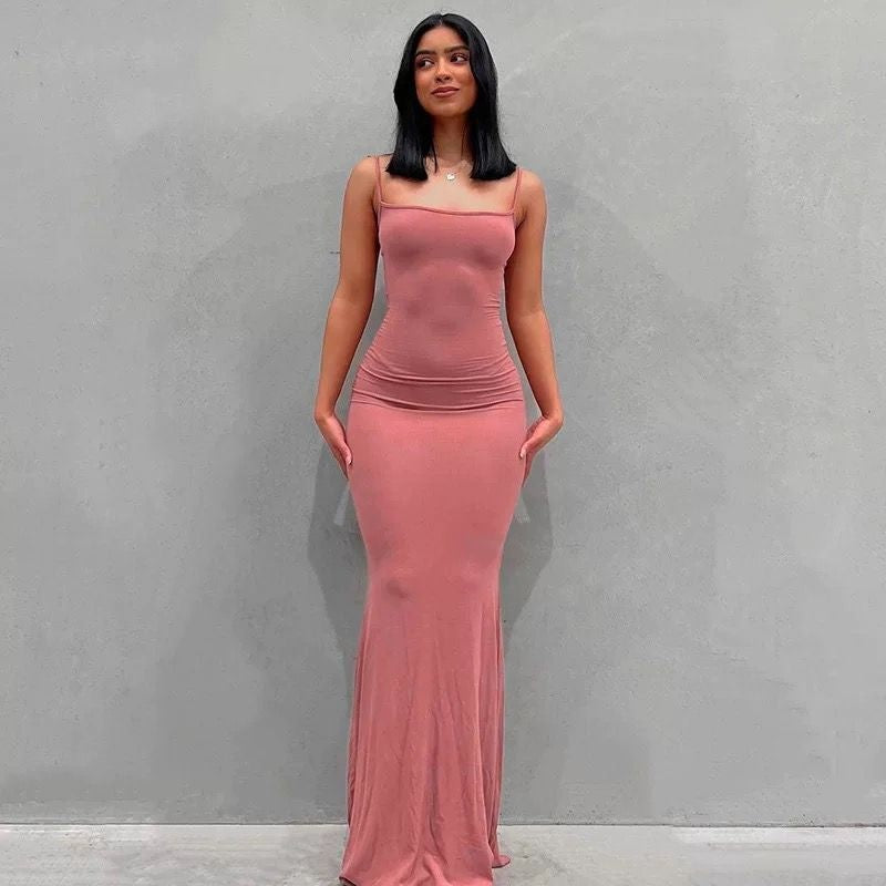Sculpted Elegance Bodycon Maxi Dress