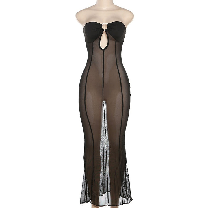 Sheer Mesh Maxi Lingerie Dress