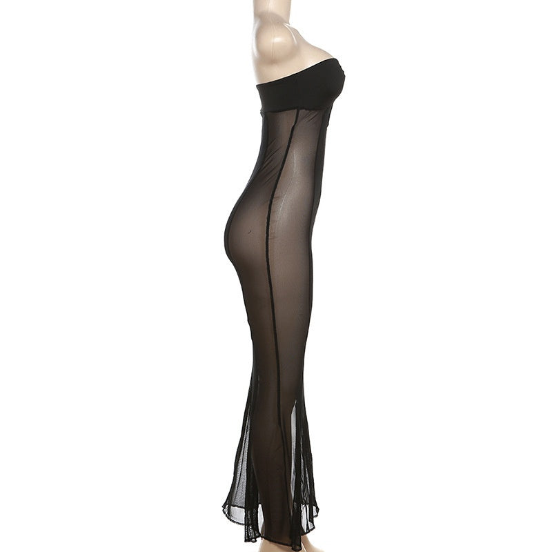 Sheer Mesh Maxi Lingerie Dress