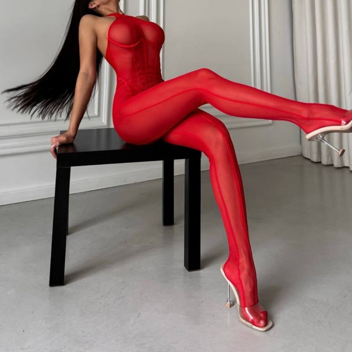 Sheer Mesh Full-Body Catsuit