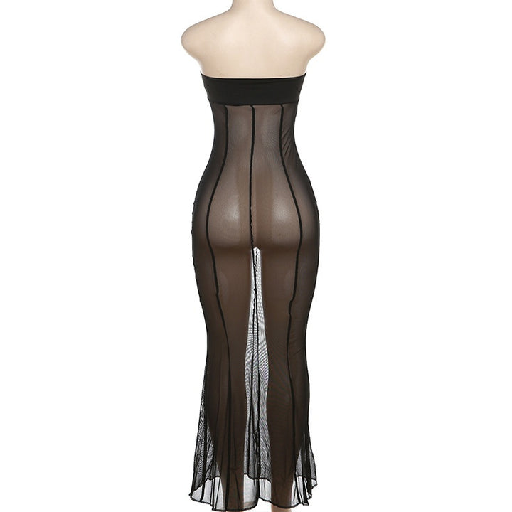 Sheer Mesh Maxi Lingerie Dress