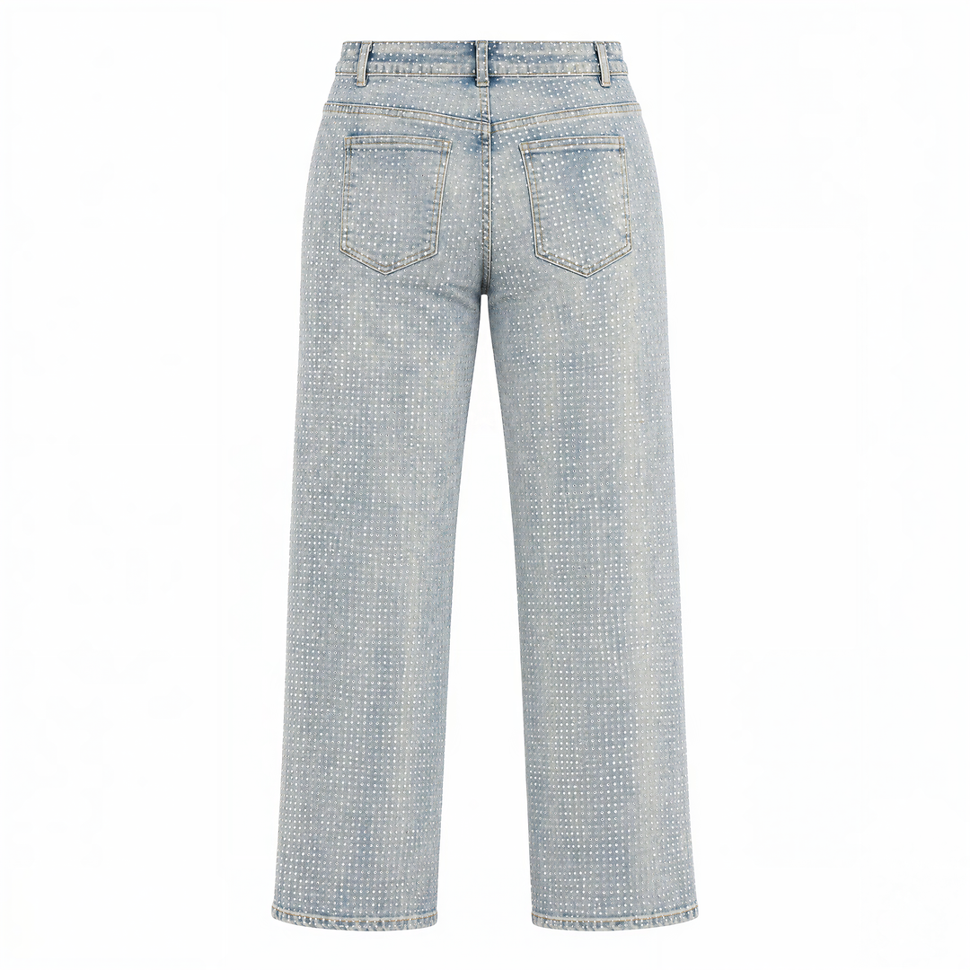 Crisscross-waistband jeans