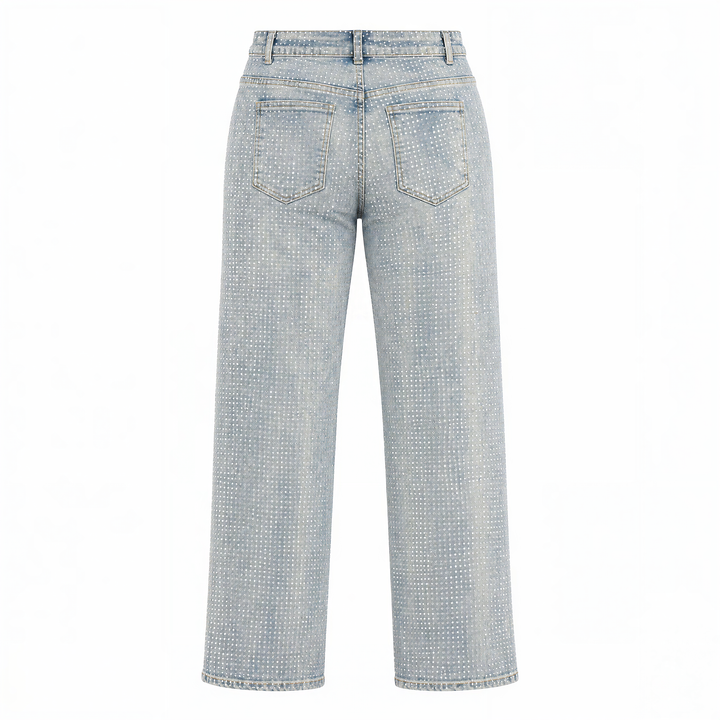 Crisscross-waistband jeans
