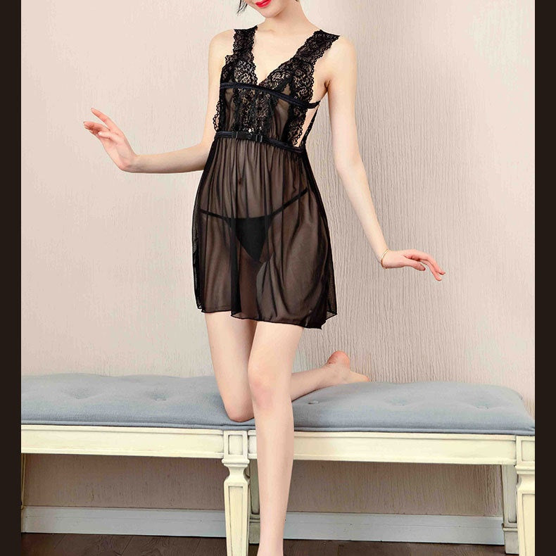 Seductive Lace Deep V Lingerie