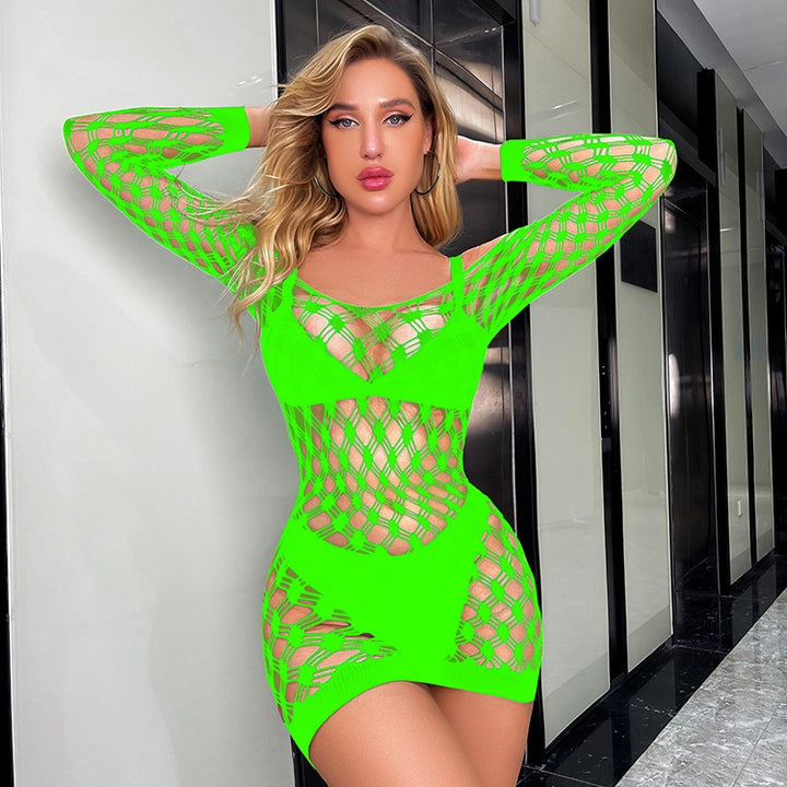 Sexy Off-Shoulder Fishnet Dress