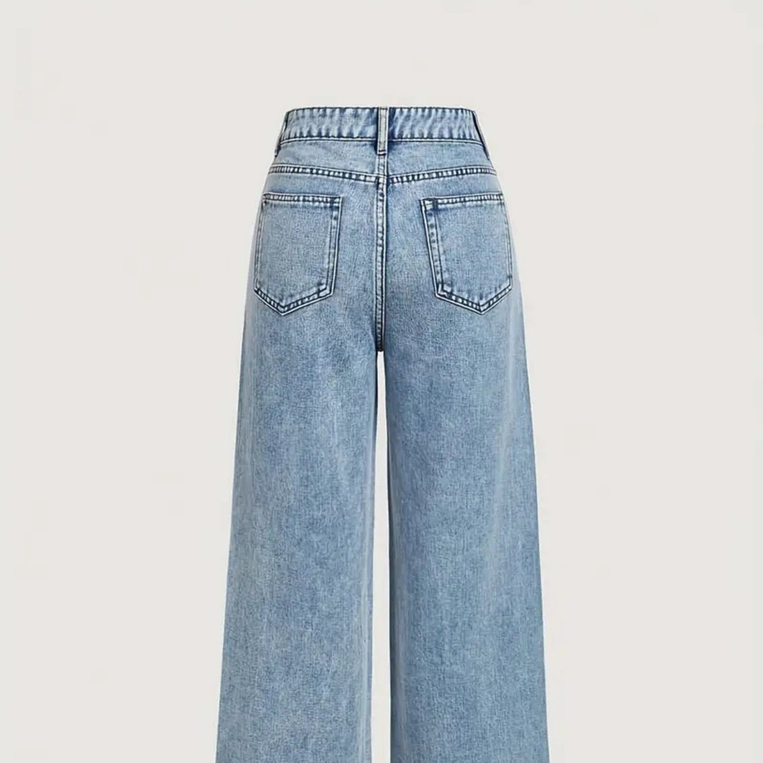 Women’s Rhinestone-Embellished Wide-Leg Jeans