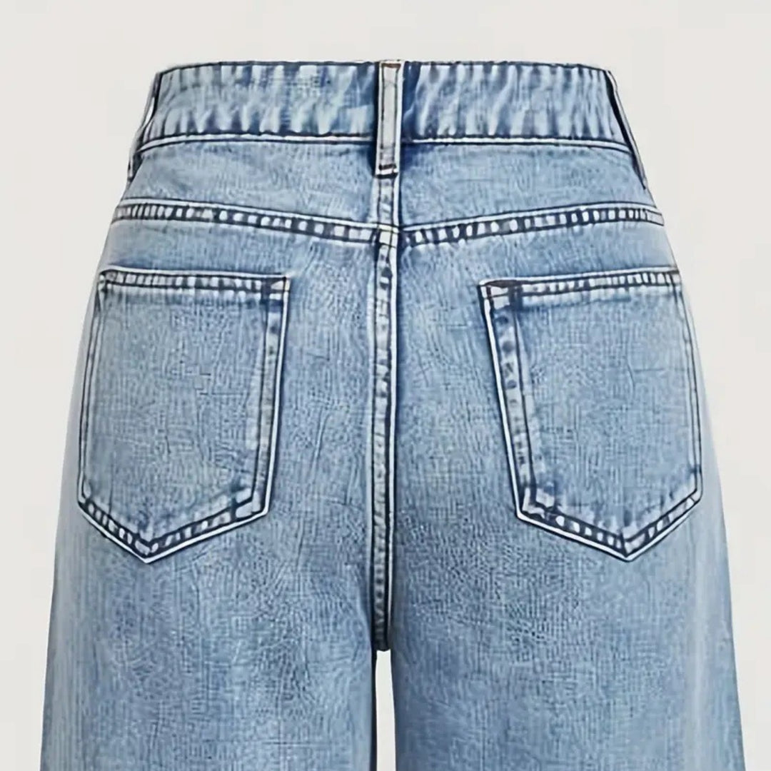 Women’s Rhinestone-Embellished Wide-Leg Jeans