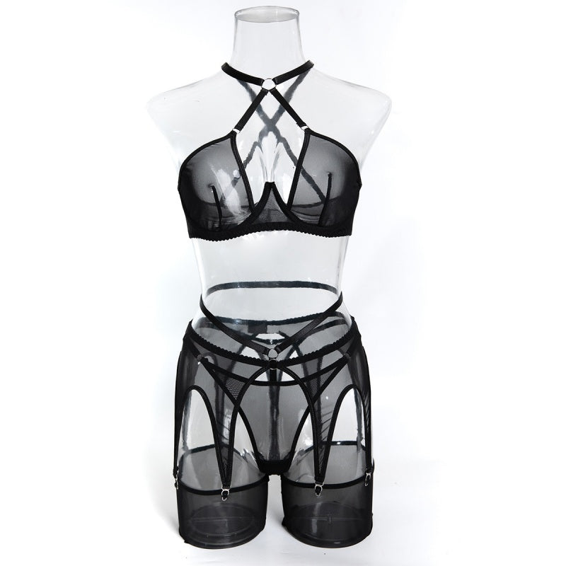 Sheer Mesh Halter Garter