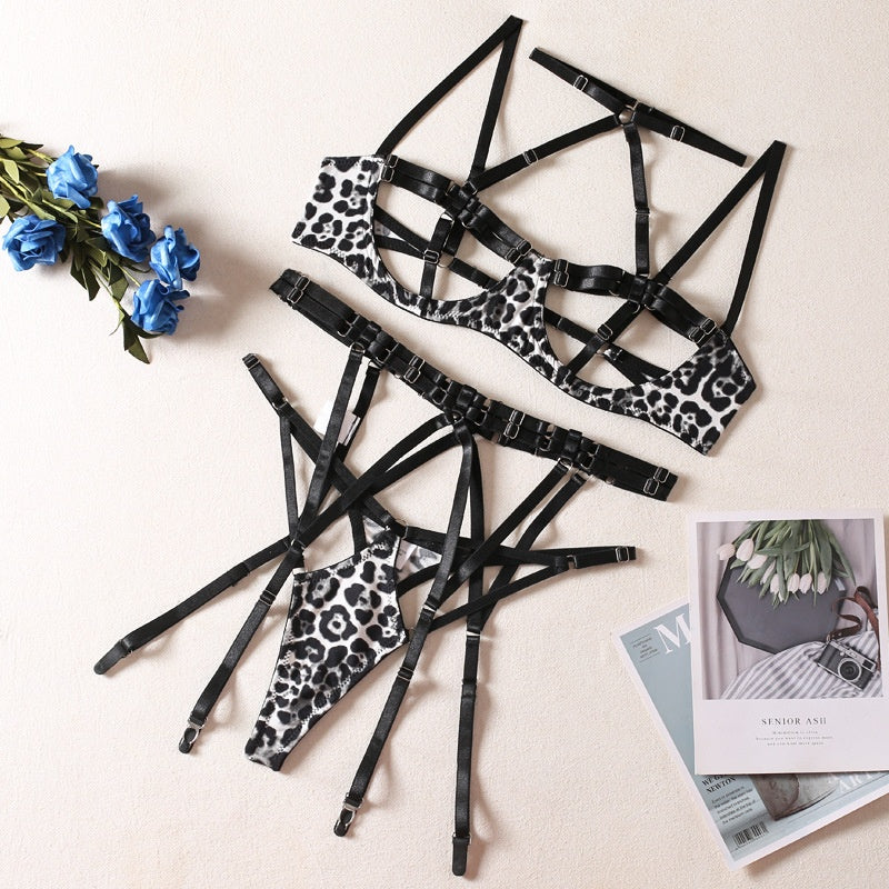 Leopard Print Harness Lingerie