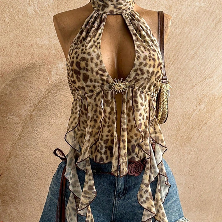 Bold Leopard Print Halter Top