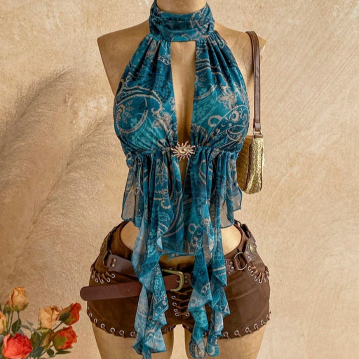 Bold Leopard Print Halter Top